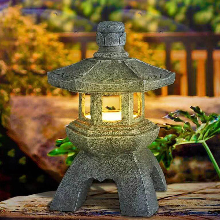 Retro Decorative Solar Tower Resin LED Outdoor Landscape Lighting | Stornfield
