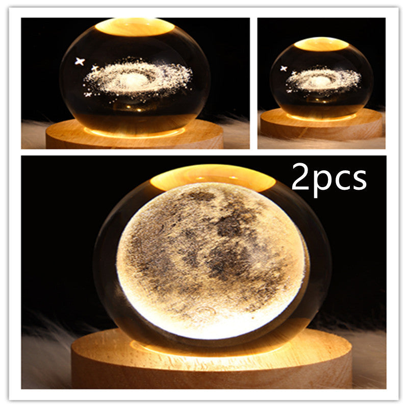3D Galaxy Crystal Ball LED Night Light | Stornfield