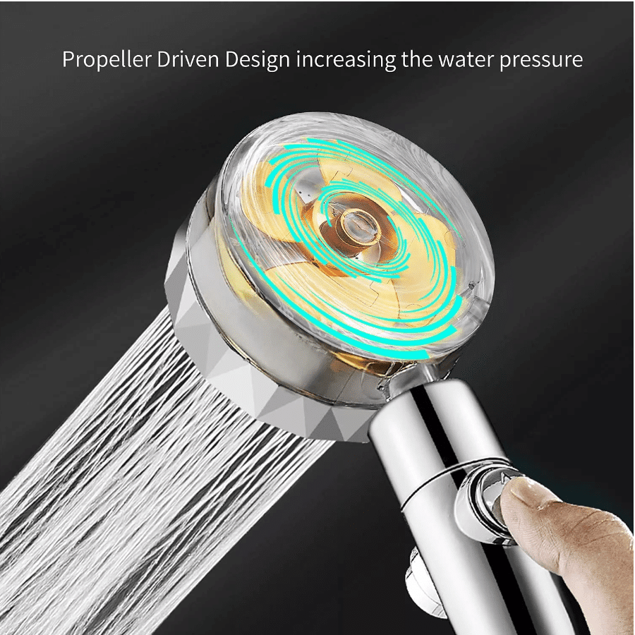 Shower head with high pressure - adjustable 360° rotating design - up to 40% water savings | Stornfield
