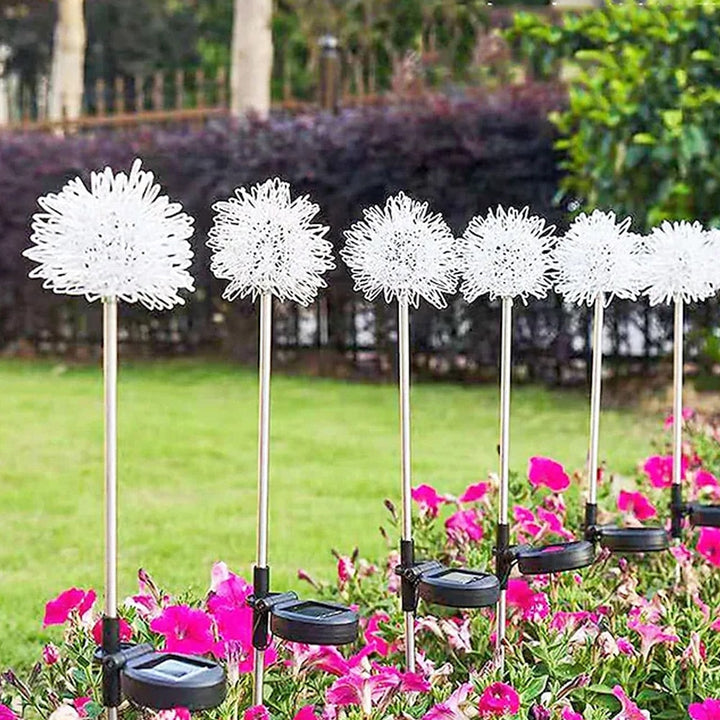 Solar LED Garden Light (2 pieces) Dandelion Design with Spike | Stornfield