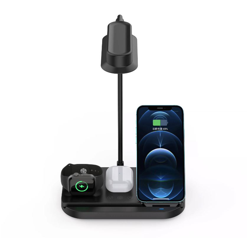 LED table lamp with dimmer and wireless charger for smartphones (4-in-1) | Stornfield