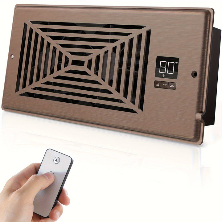 4" x 10" Smart Register Booster Fan – HVAC Building Supplies with Remote Control, Thermostat Control – Quiet Operation for Efficient Heating and Cooling | Stornfield