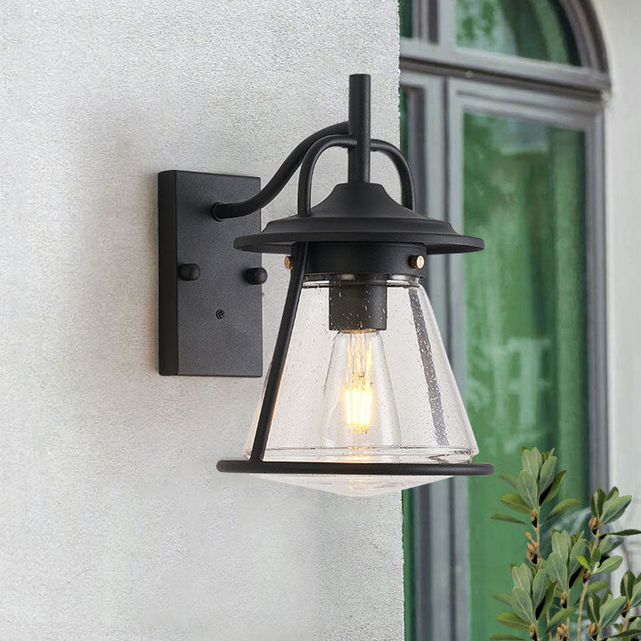 Waterproof Glass Cone Shade 1-Light Outdoor Wall Sconce Lamp | Stornfield