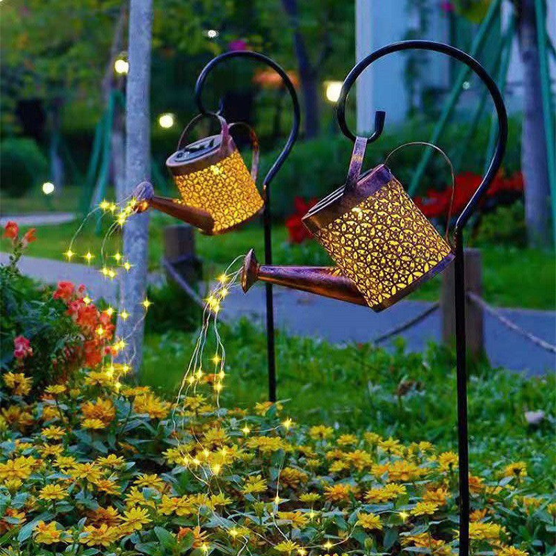 Contemporary Creative Solar Kettle Iron LED Outdoor Light For Garden | Stornfield