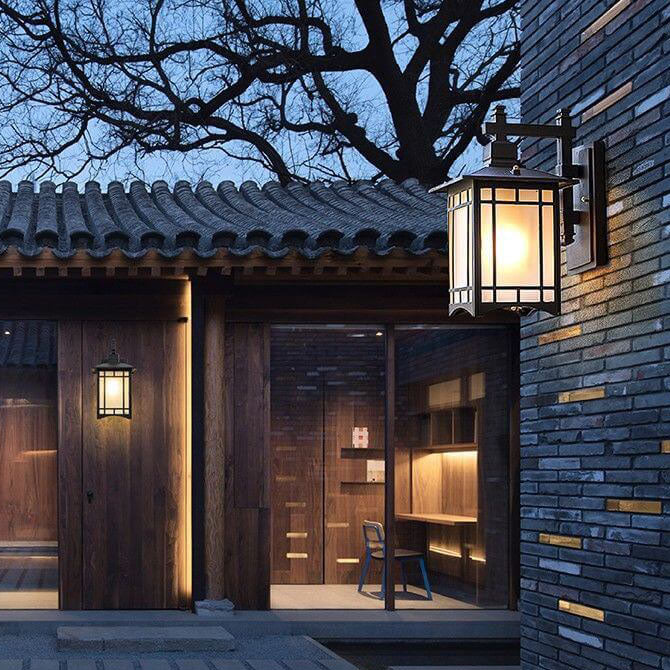 Modern Waterproof Solar Aluminum Chinese Pavilion Shape 1-Light Wall Sconce Lamp | Stornfield