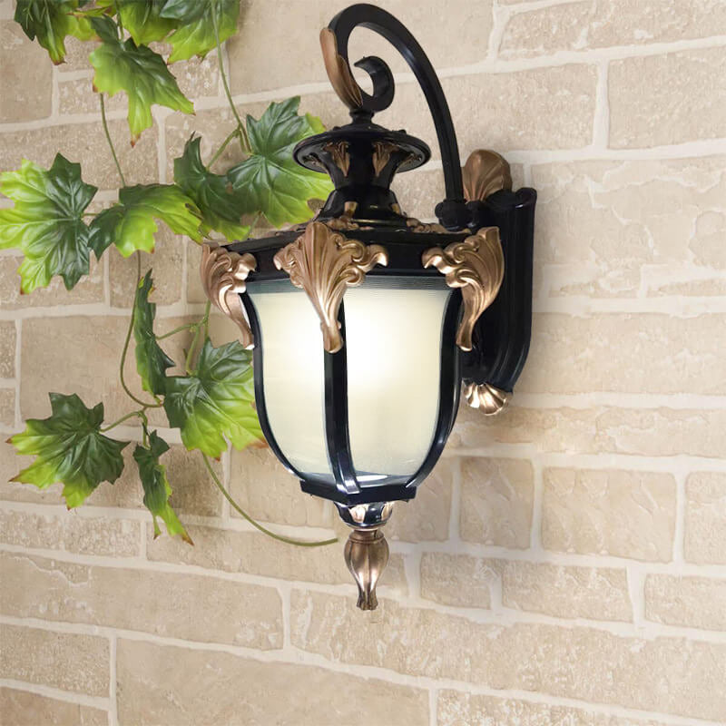 European Retro Lantern Glass Outdoor Waterproof 1-Light Wall Sconce Lamp | Stornfield