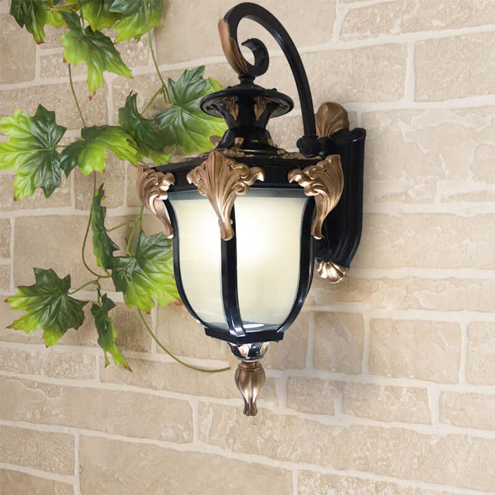 European Retro Lantern Glass Outdoor Waterproof 1-Light Wall Sconce Lamp | Stornfield