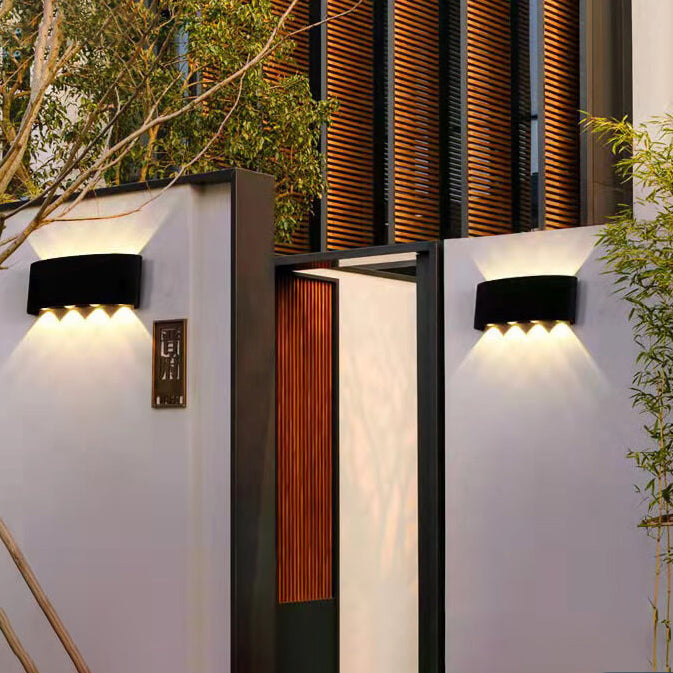 Modern Outdoor Arc Up and Down Spotlight LED Outdoor Waterproof Wall Sconce Lamp | Stornfield