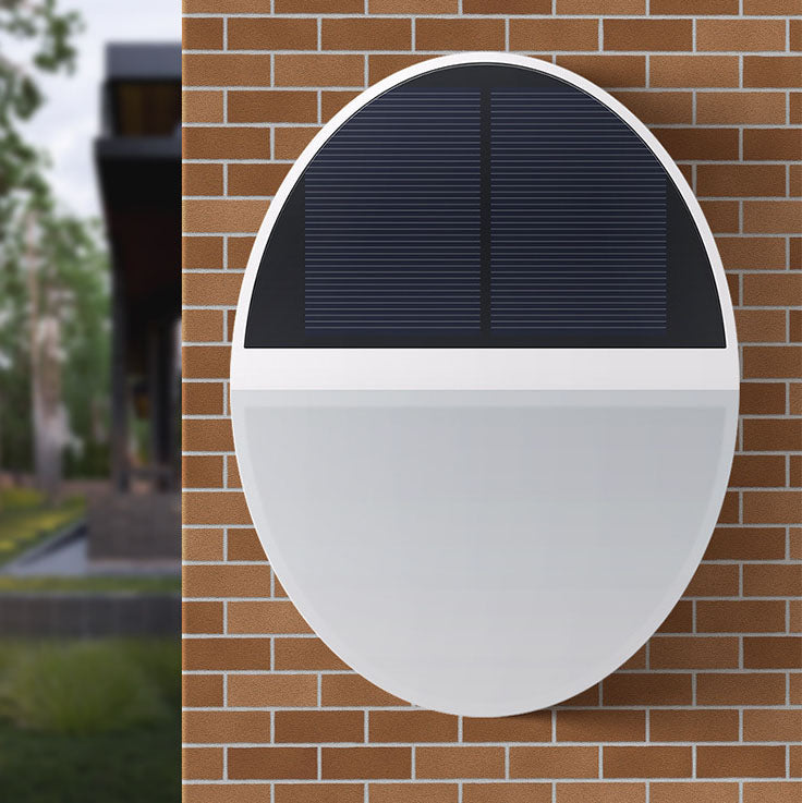 Solar Outdoor Waterproof Round Flat Body Radar Sensor LED Wall Sconce Lamp | Stornfield