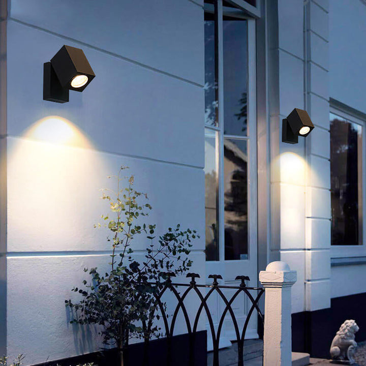 Modern Outdoor Waterproof Square Spotlight Adjustable Angle LED Garden Wall Sconce Lamp | Stornfield