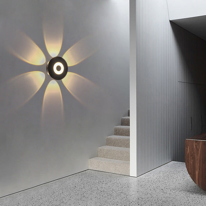Contemporary Scandinavian Aluminum Round Shade LED Wall Sconce Lamp For Outdoor Patio | Stornfield