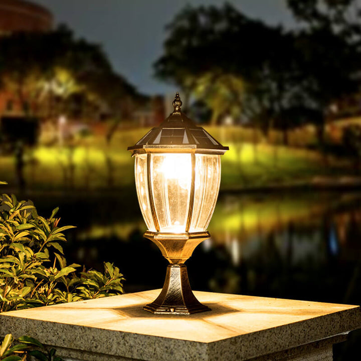 Outdoor Solar Waterproof Aluminum Glass 1-Light Lawn Landscape Light | Stornfield