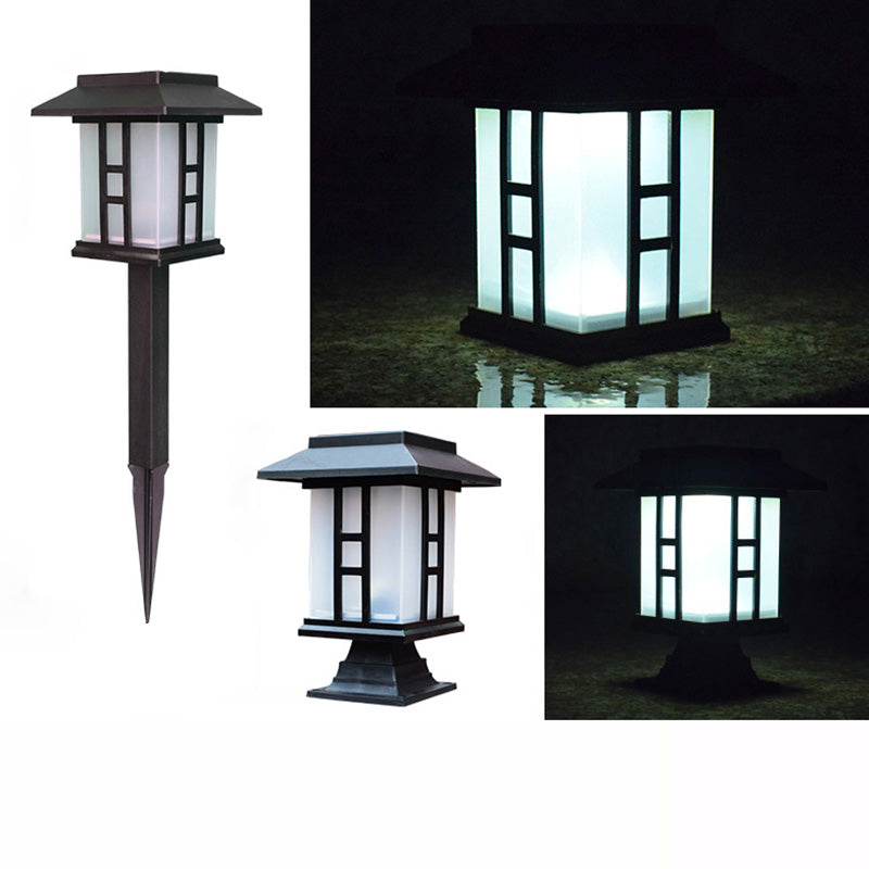 Traditional European Waterproof Solar ABS PC Plastic Rectangular LED Landscape Lighting For Garden | Stornfield