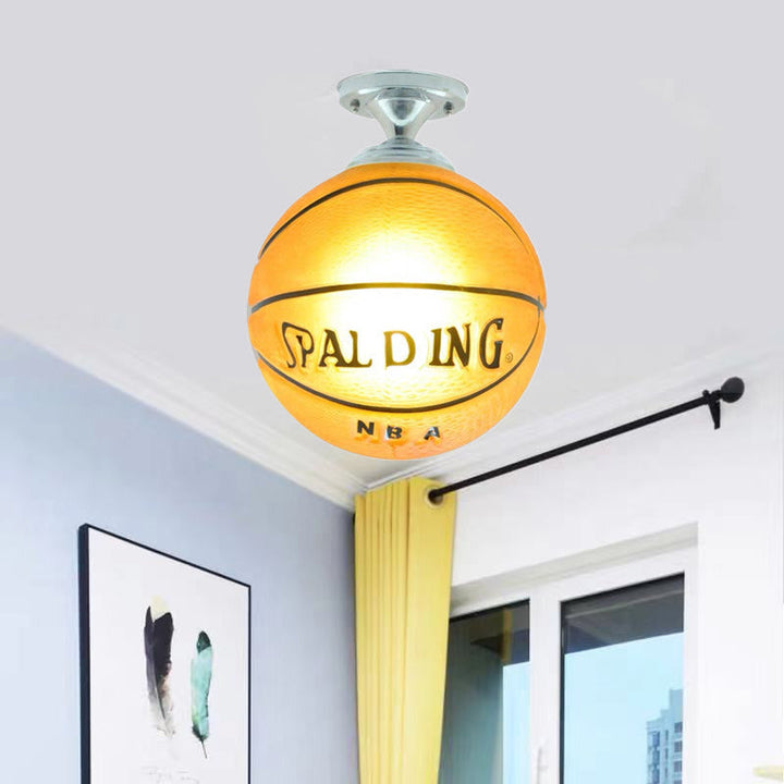 Stornfield | SportLume Creative Ceiling Light | Basketball & Football Design | Semi-Flush Mount | Glass Lamp