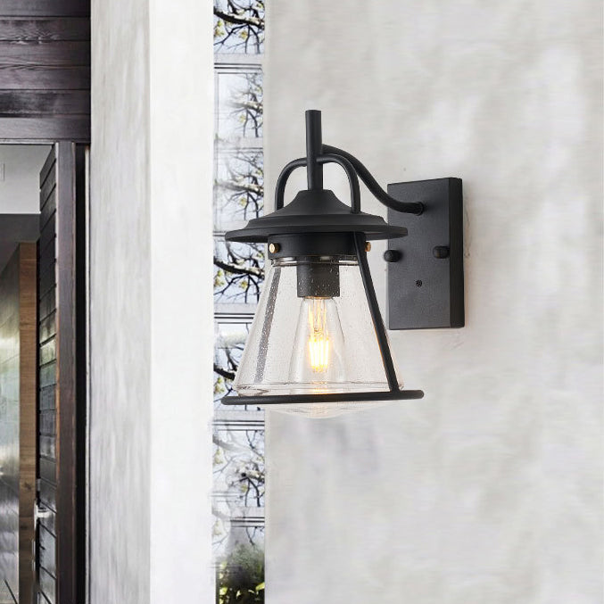 Waterproof Glass Cone Shade 1-Light Outdoor Wall Sconce Lamp | Stornfield