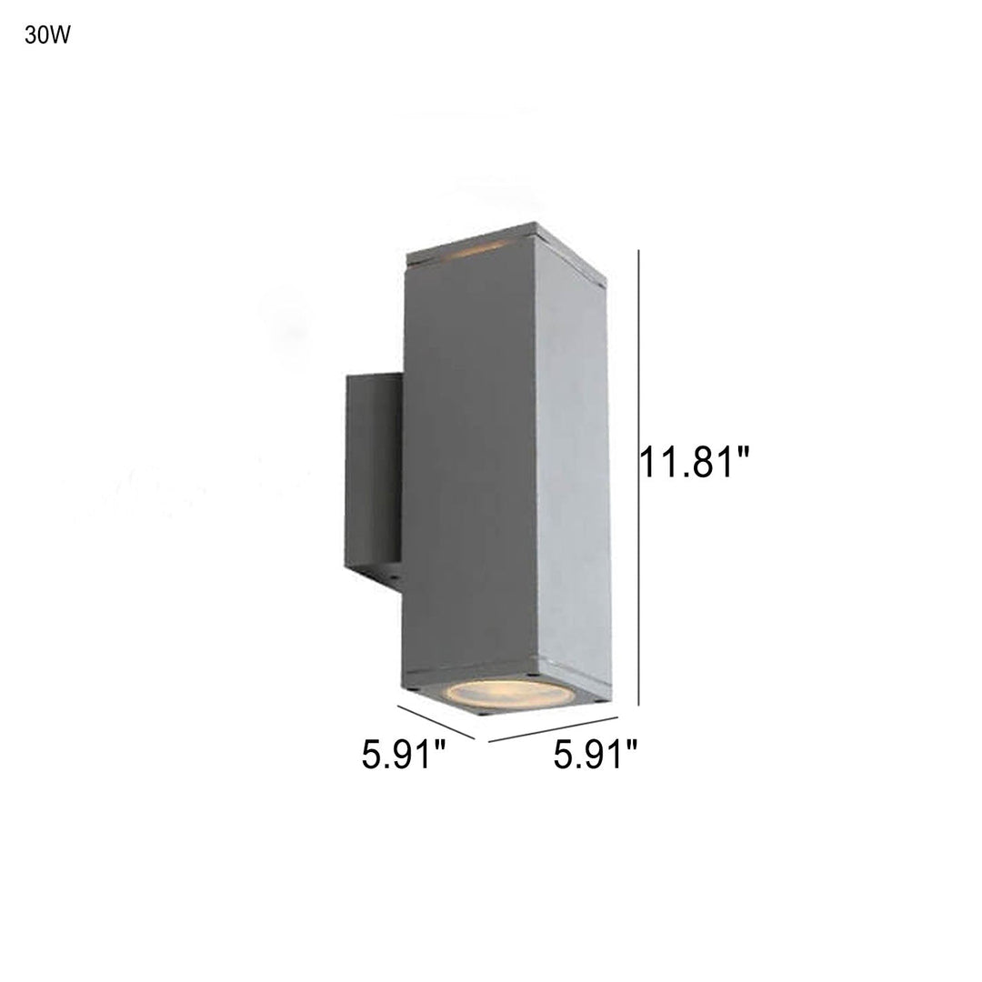 Modern Minimalist Square Column LED Luminous Outdoor Waterproof Wall Sconce Lamp | Stornfield