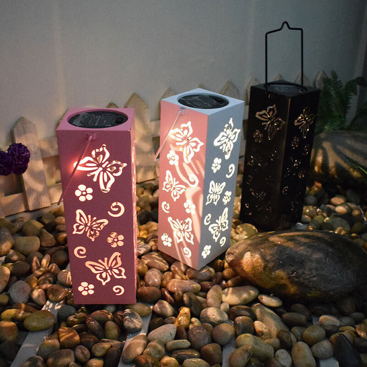 Stornfield | Rose Solar Butterfly Pattern Hollow Column Waterproof LED Outdoor Decorative Lamp