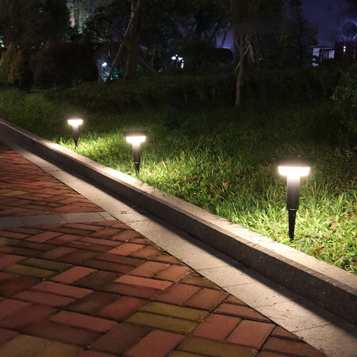 Modern Simplicity Waterproof Solar Round Aluminum Acrylic Outdoor Lights For Garden | Stornfield