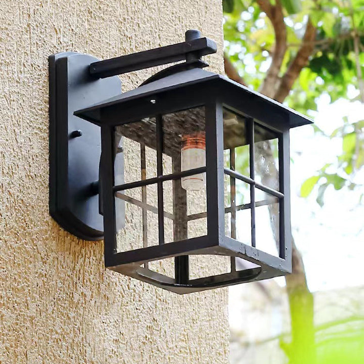 Modern Simplicity Waterproof Aluminum Square Glass Shade 1-Light Wall Sconce Lamp For Outdoor Patio | Stornfield