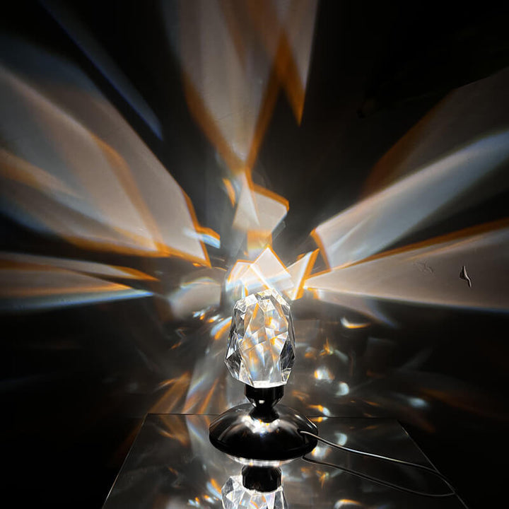 Stornfield | LuxorLite Diamond Crystal LED Table Lamp | Luxurious Mood Light | 3 or 16 Color Changing | Cordless Night Light