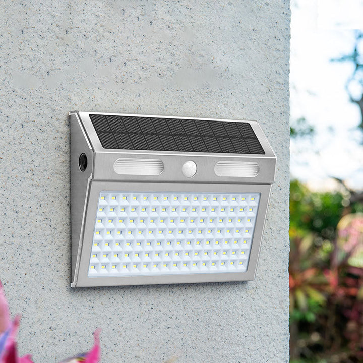 Solar Induction Stainless Steel Trapezoidal LED Outdoor Waterproof Wall Sconce Lamp | Stornfield