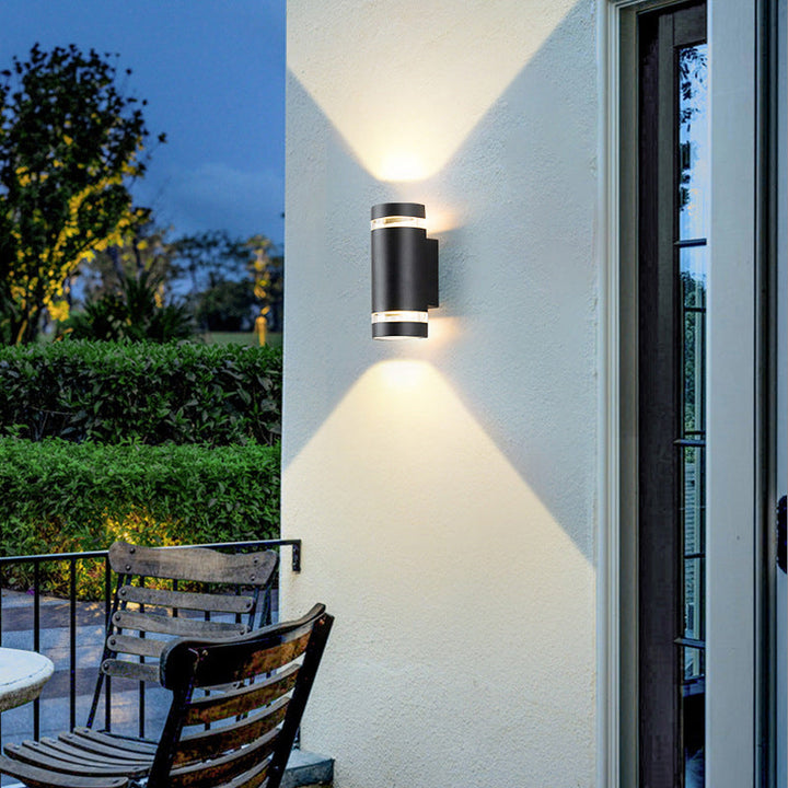 Contemporary Industrial Waterproof Aluminum Cylinder LED Up And Down Luminous Spotlight Wall Sconce Lamp For Outdoor Patio | Stornfield