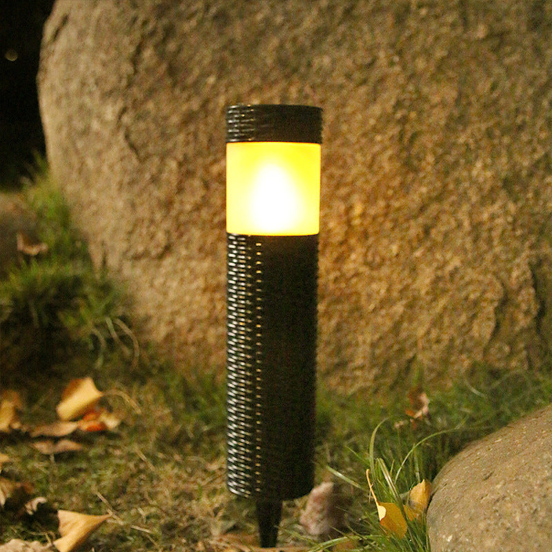 Stornfield | Outdoor Solar Rattan Cylindrical LED Garden Light