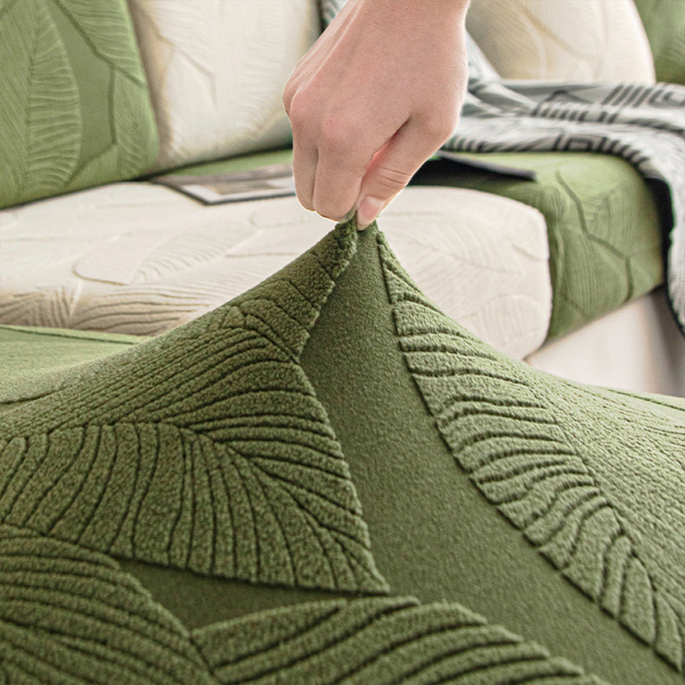 Stornfield | Full Waterproof Modern Jacquard Leaf Anti-Scratch Stretch Sofa Cover