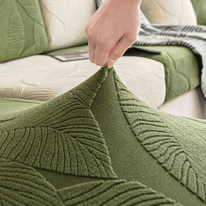 Stornfield | Full Waterproof Modern Jacquard Leaf Anti-Scratch Stretch Sofa Cover