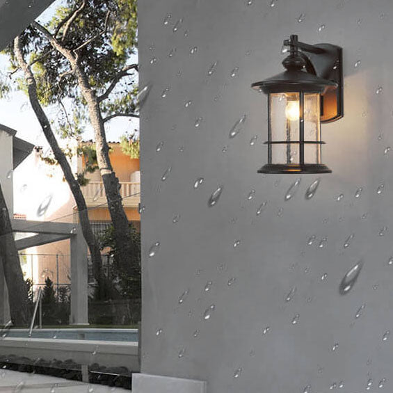 Industrial Vintage Bubble Glass Column 1-Light Outdoor Waterproof Wall Sconce Lamp | Stornfield