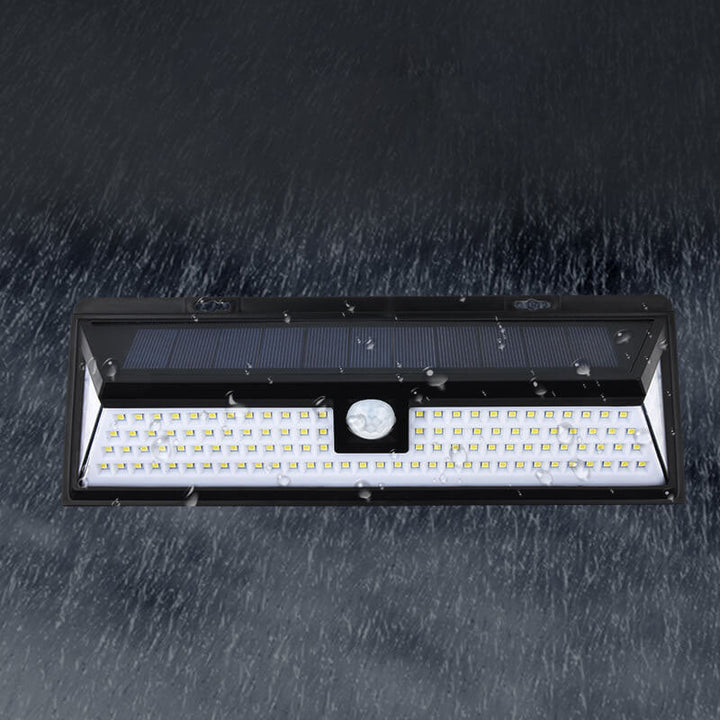 Modern Black Rectangular Human Sensor Solar Waterproof Outdoor Garden LED Wall Light | Stornfield