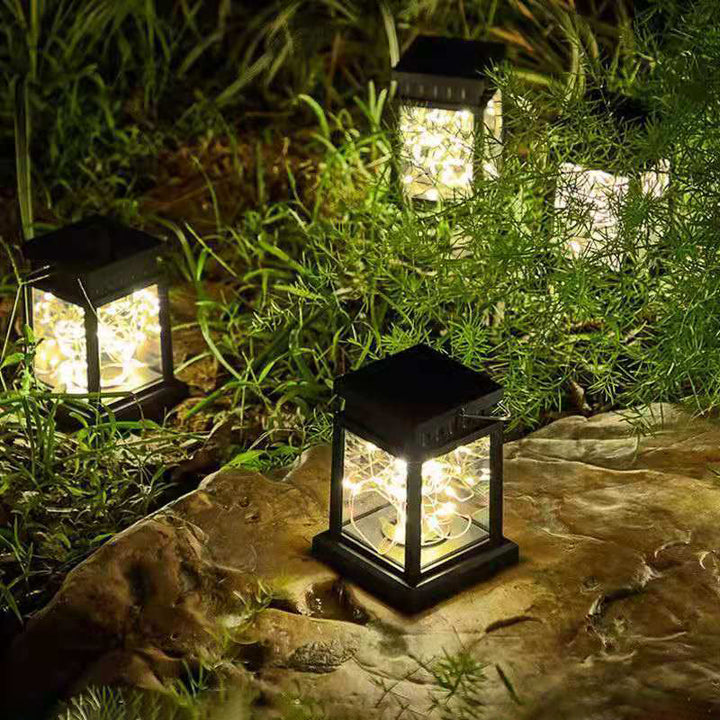Modern Minimalist Solar Rectangular Iron Glass LED Outdoor Light For Garden | Stornfield