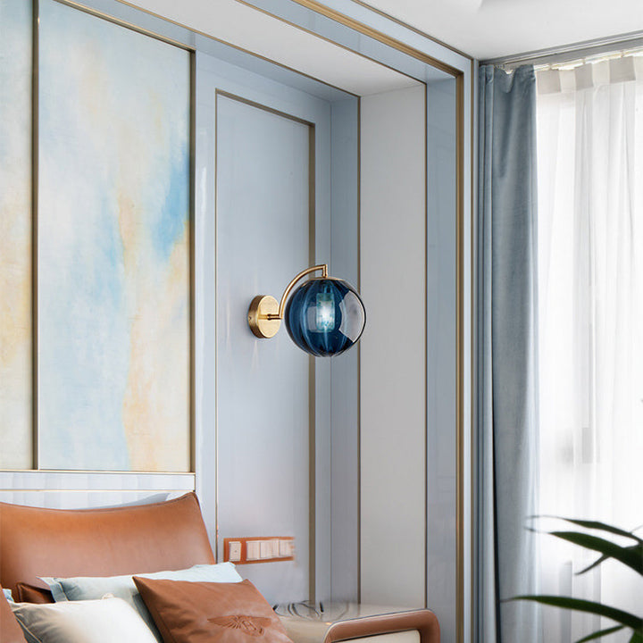 Stornfield | Contemporary Scandinavian Round Iron and Glass 1-Light Wall Sconce for Living Room