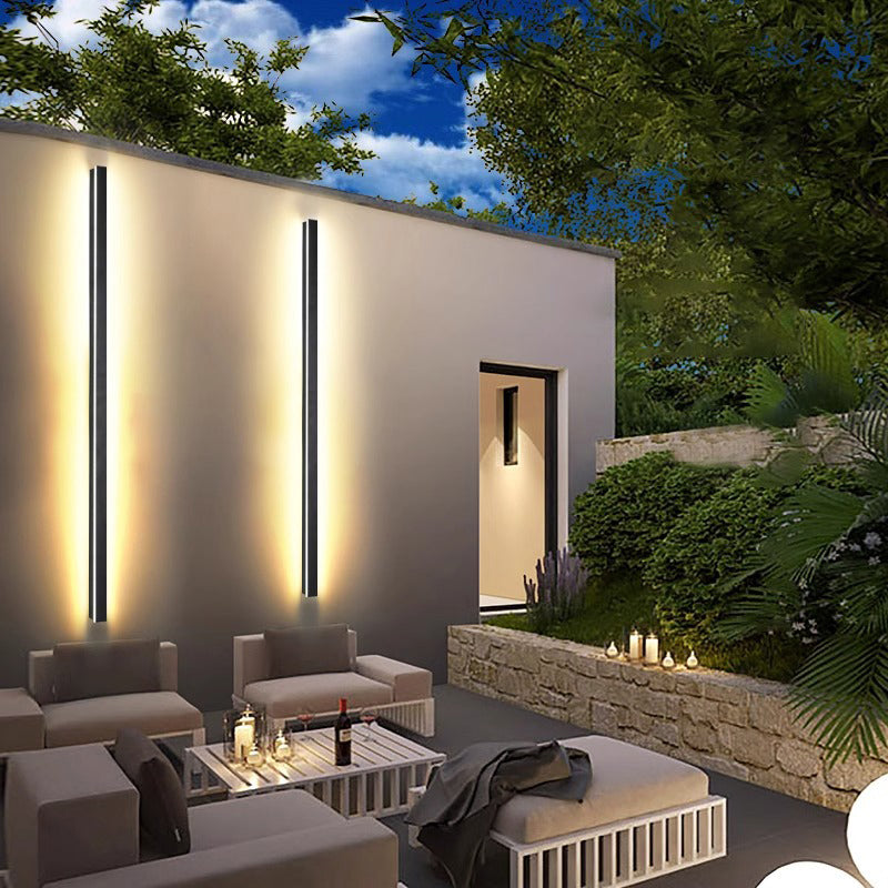 Modern Minimalist Long Rectangular Aluminum Acrylic LED Wall Sconce Lamp For Garden | Stornfield
