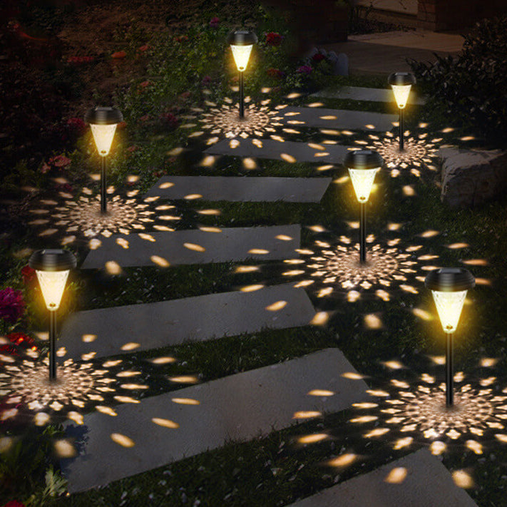 Modern Solar Glass Cone LED Outdoor Garden Ground Insert Landscape Light | Stornfield