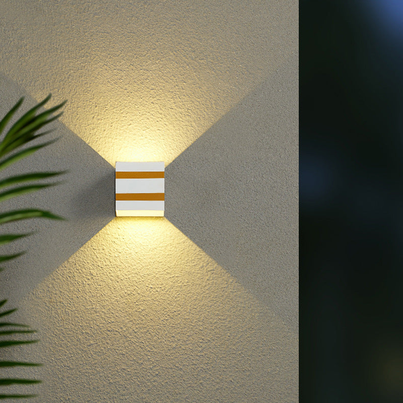 Outdoor Minimalist Square Cube Aluminum Waterproof LED Wall Sconce Lamp | Stornfield