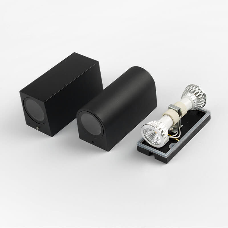Modern Simple Outdoor Waterproof Aluminum Glass Cylinder 2-Light Wall Sconce Lamp | Stornfield