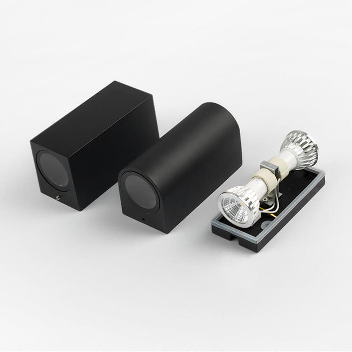 Modern Simple Outdoor Waterproof Aluminum Glass Cylinder 2-Light Wall Sconce Lamp | Stornfield