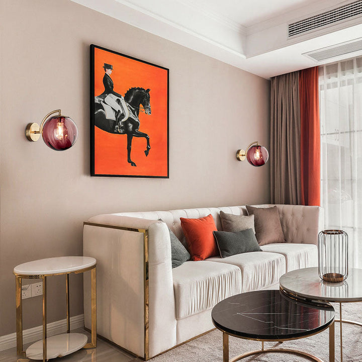 Stornfield | Contemporary Scandinavian Round Iron and Glass 1-Light Wall Sconce for Living Room