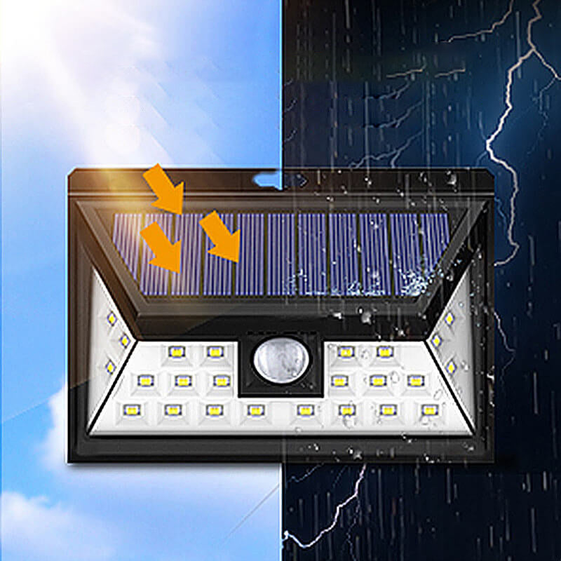 Outdoor Solar Trapezoid Body Sensor Waterproof LED Patio Wall Sconce Lamp | Stornfield