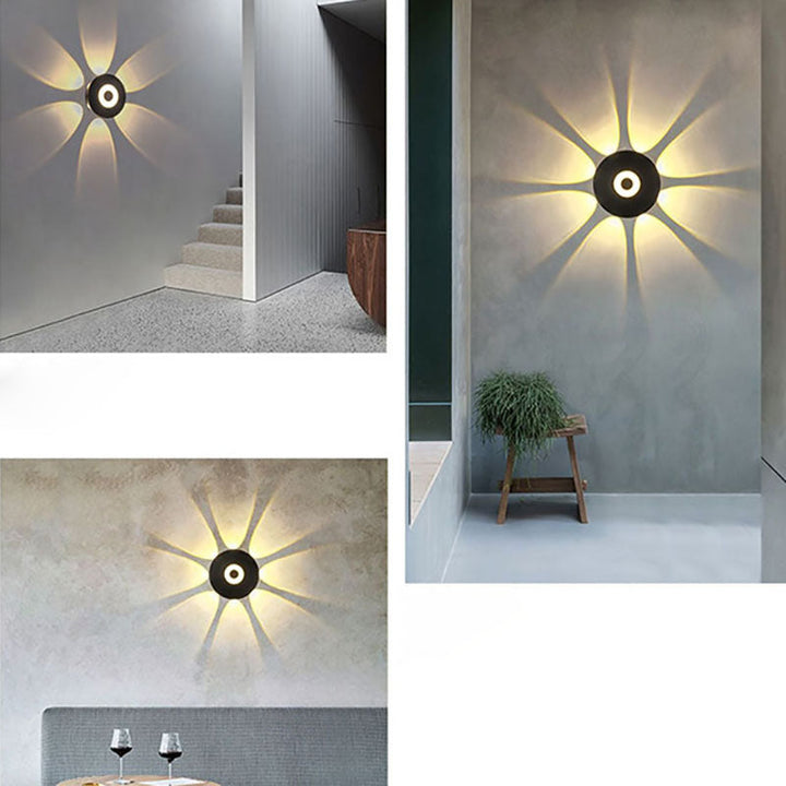Contemporary Scandinavian Aluminum Round Shade LED Wall Sconce Lamp For Outdoor Patio | Stornfield
