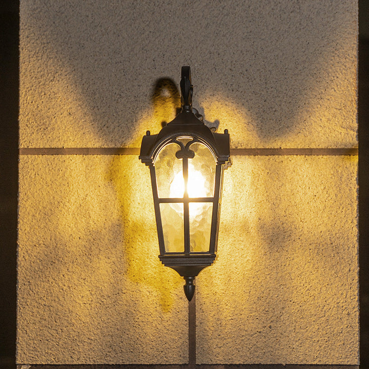 Traditional European Quadrilateral Window Shape Aluminum Glass 1-Light Wall Sconce Lamp For Outdoor Patio | Stornfield
