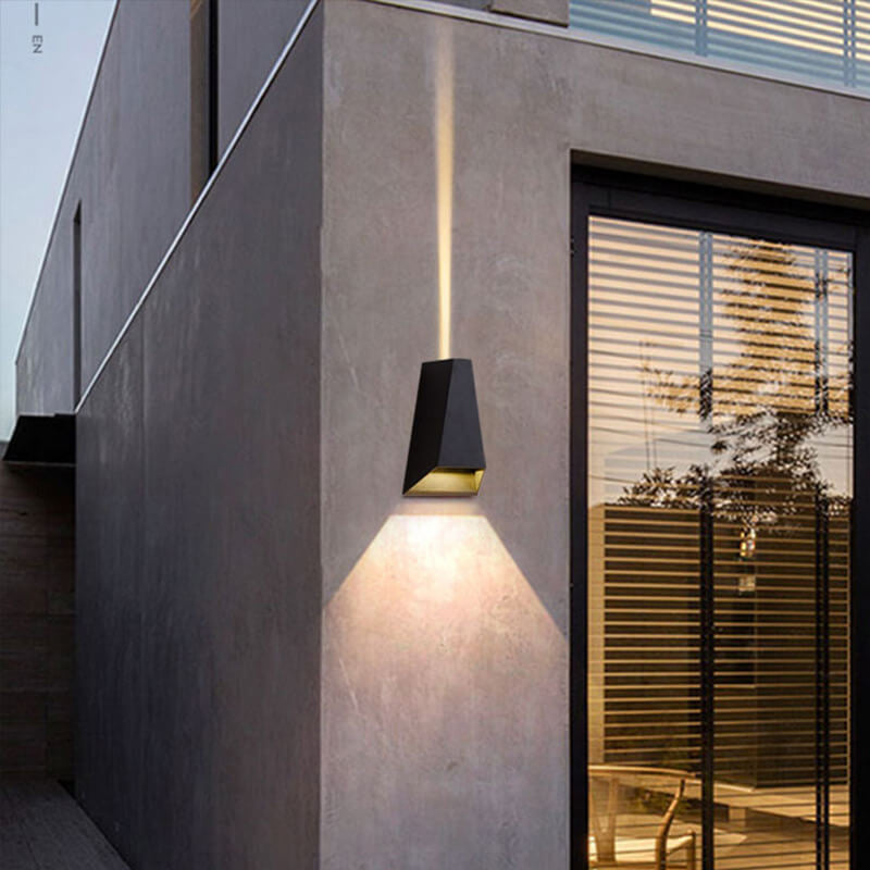 Modern Creative Trapezoid Up and Down Illuminated LED Outdoor Wall Sconce Lamp | Stornfield