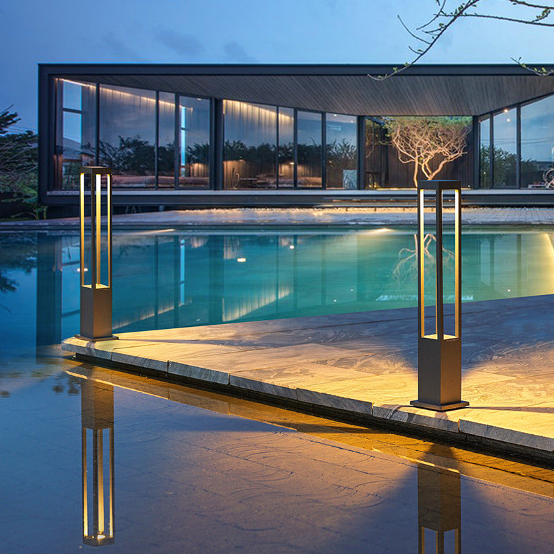 Modern Minimalist Waterproof Cylinder Square Aluminum LED Landscape Light For Garden | Stornfield