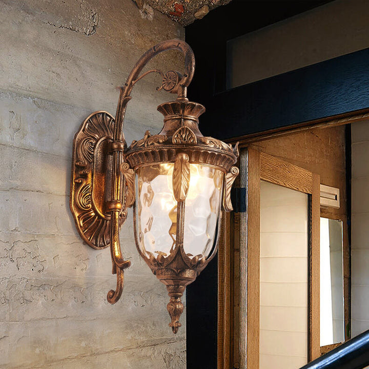 European Deluxe Lantern Outdoor Waterproof 1-Light Wall Sconce Lamp | Stornfield