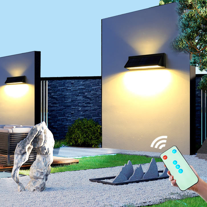 Outdoor Solar Waterproof Rectangular Slant LED Patio Wall Sconce Lamp | Stornfield