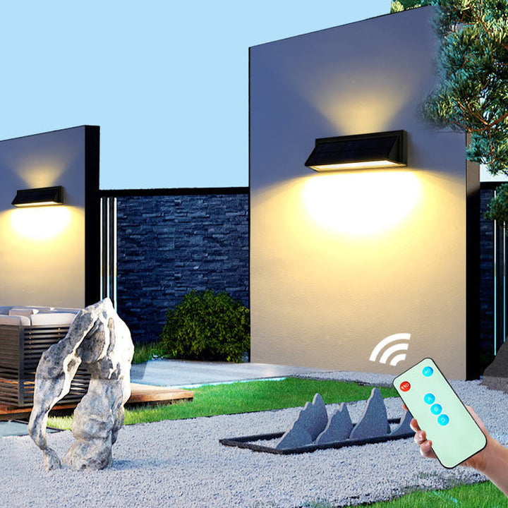 Outdoor Solar Waterproof Rectangular Slant LED Patio Wall Sconce Lamp | Stornfield