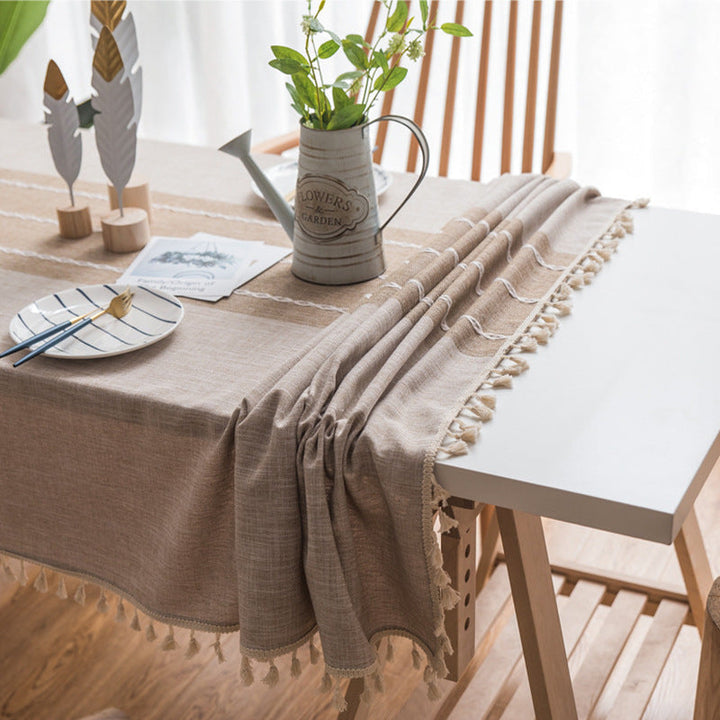 Stornfield | Rectangular Waterproof Oil-proof Wrinkle-Resistant Cotton Linen Tablecloth for Kitchen Dining Room Buffet Party