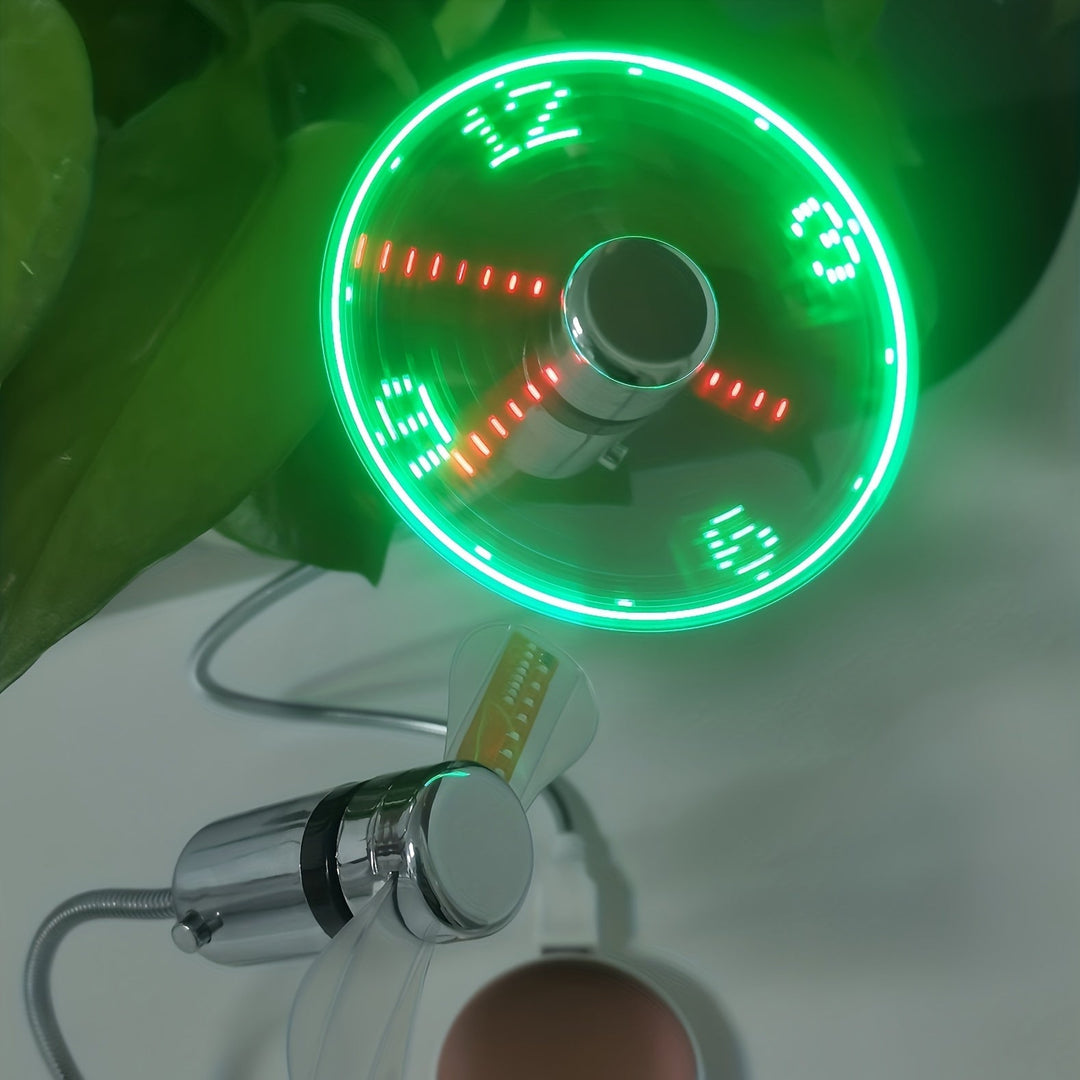 USB Desk Fan with LED Clock Display | Stornfield