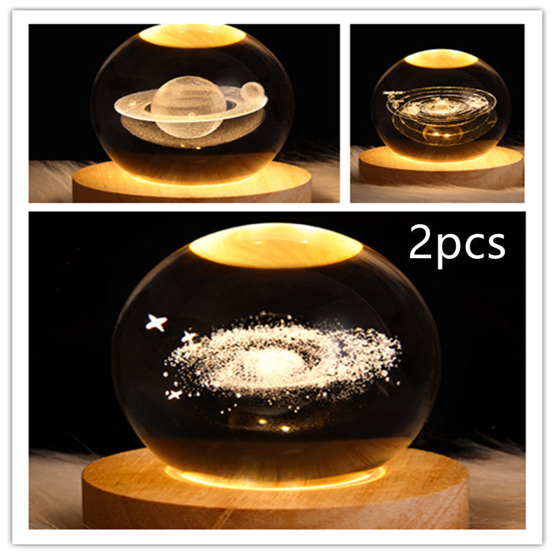 3D Galaxy Crystal Ball LED Night Light | Stornfield